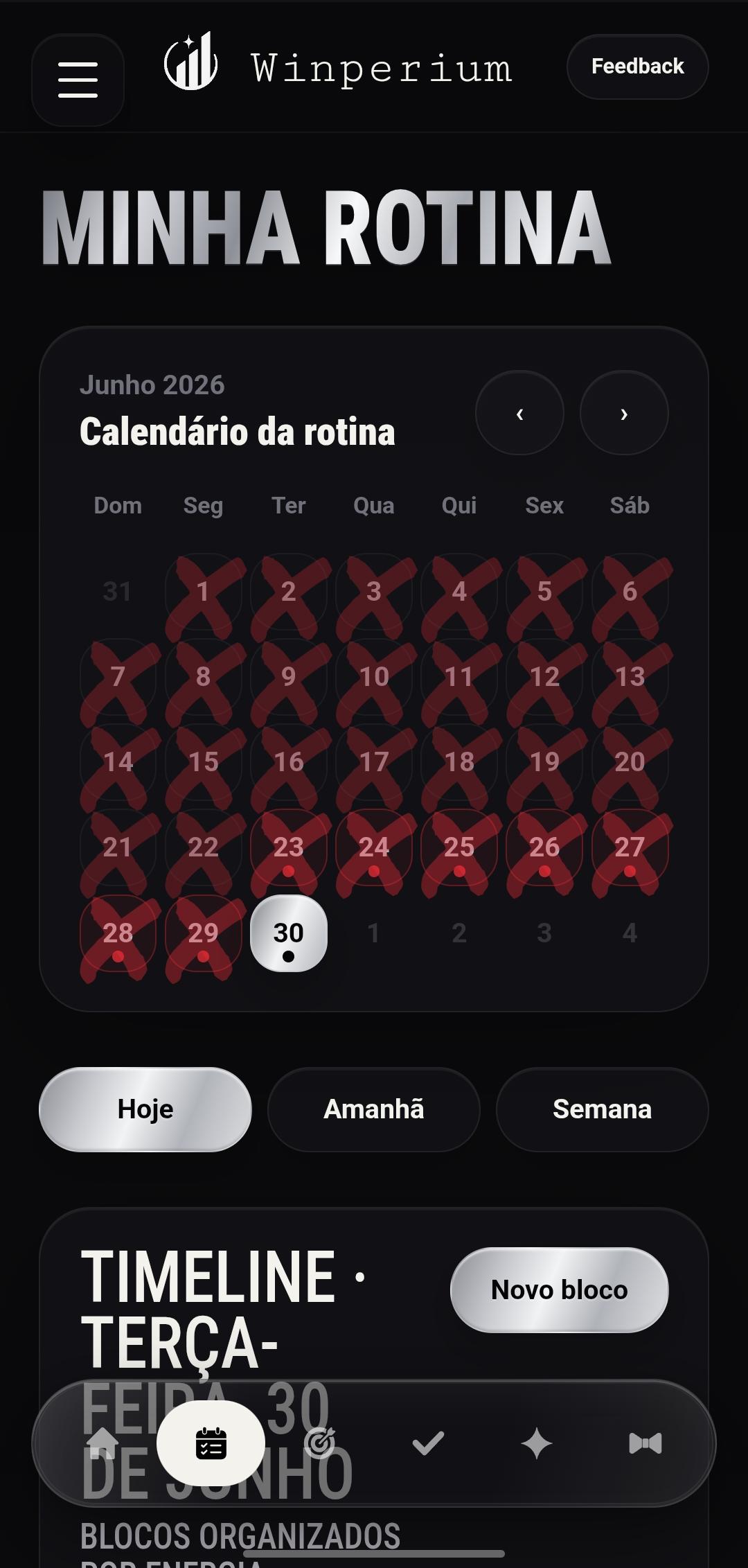 Real Winperium routine screen